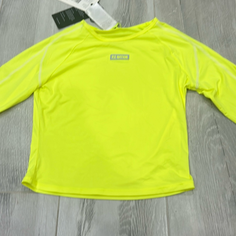 neon yellow P.E nation long sleeve shirt
